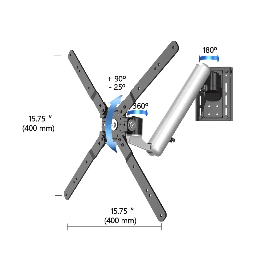TV Slatwall Mount - Height Adjustable Rotating & Quick Release - BL-T357