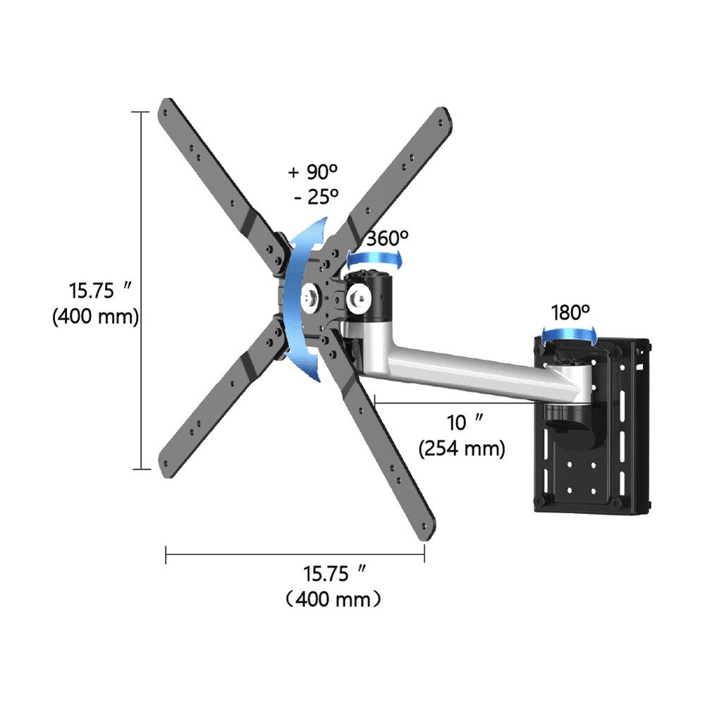 TV Slatwall Mount 32 to 50" w/ Quick Release Single Arm - BL-T355