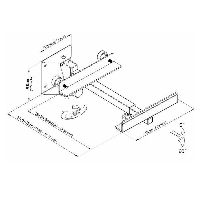 Speaker Wall Mount - Bookshelf Type Side Clamping SP-OS06
