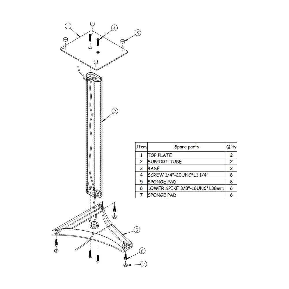 Speaker Stand for Large Size Height Adjustable SP-OS10