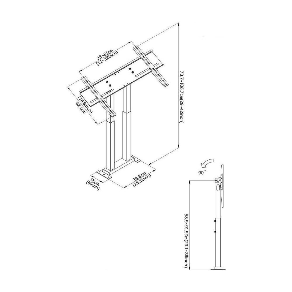 32 to 56" Touch Screen Stand - Adjustable & Affixed - ST-OS3256
