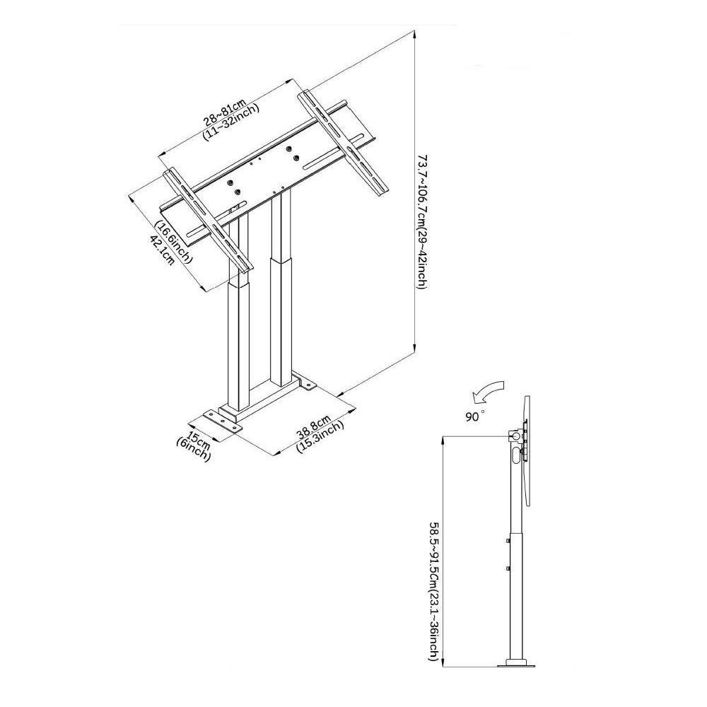 32 to 56" Touch Screen Stand - Adjustable & Affixed - ST-OS3256