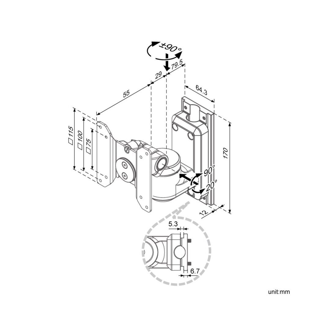 Monitor Track Mount Low Profile - TM-VM