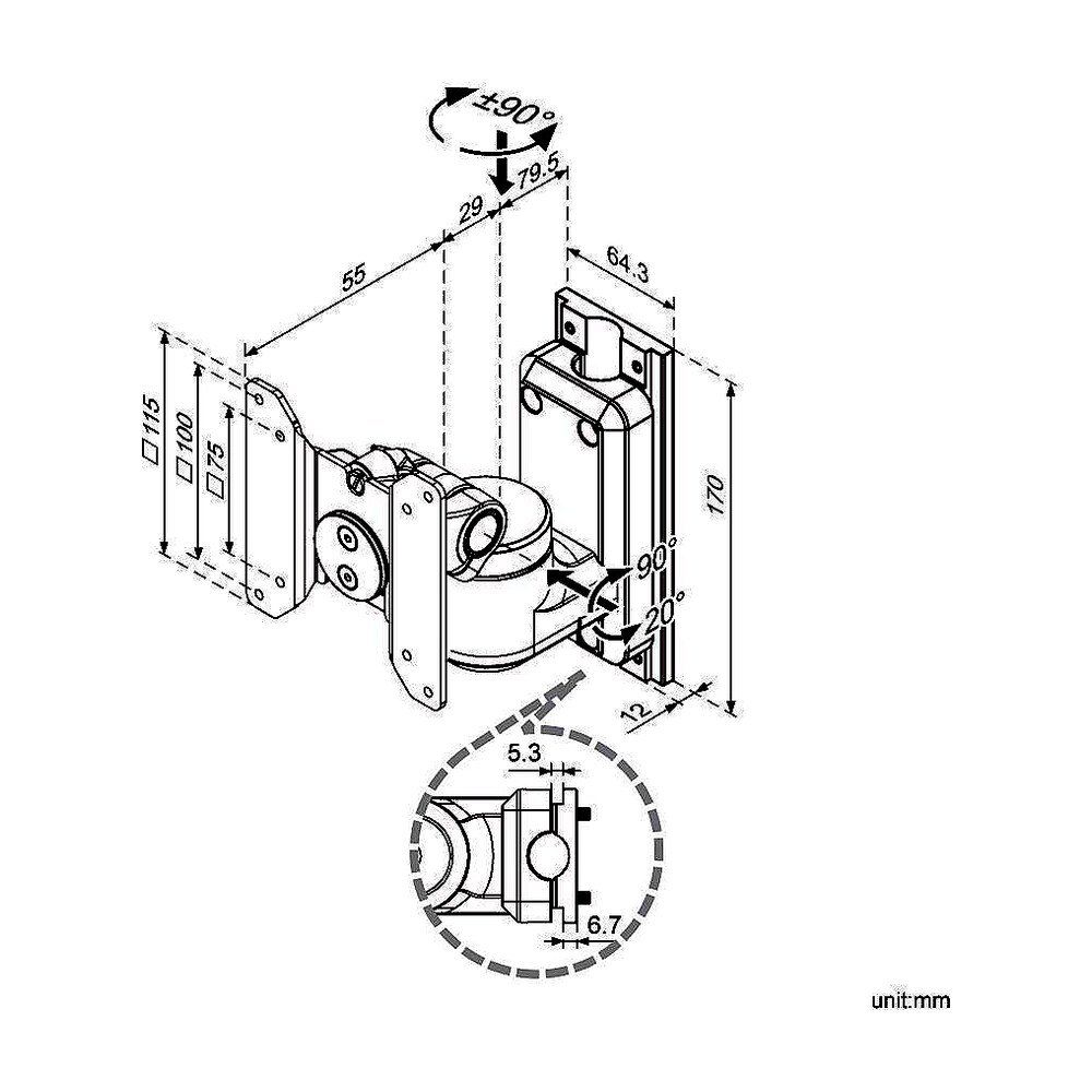Monitor Track Mount Low Profile - TM-VM