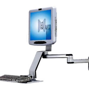 Wall Mount w/ Laterally Adjusting Monitor Arm & Keyboard Tray