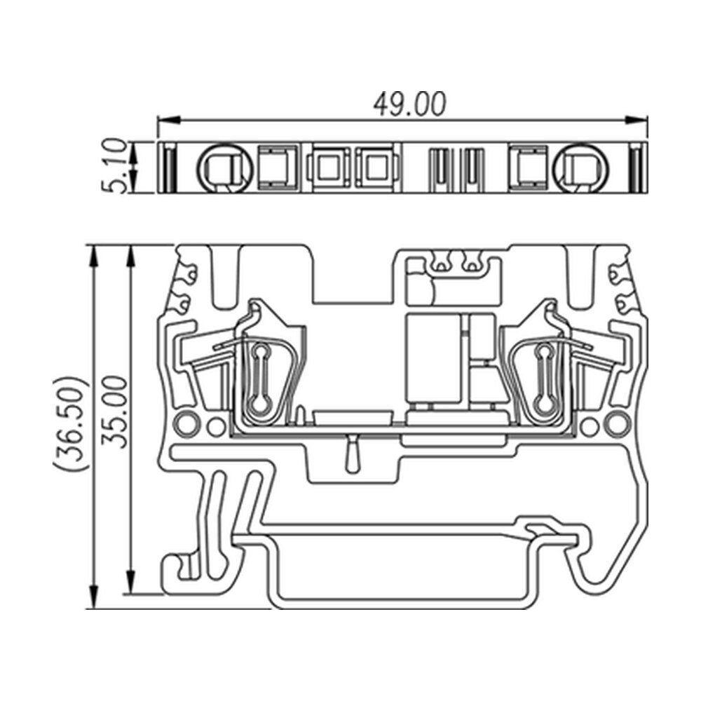 AK2.5 — DIN Rail terminal blocks, Feed through terminal blocks