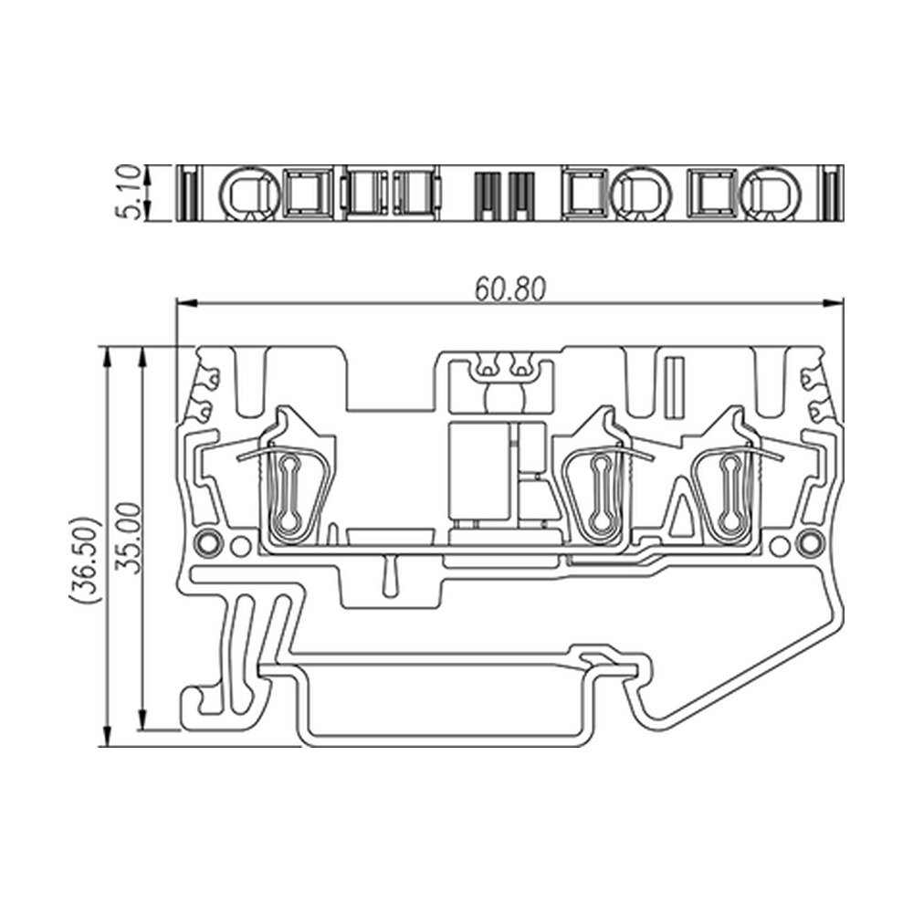 AK2.5-TN — DIN Rail terminal blocks, Feed through terminal blocks