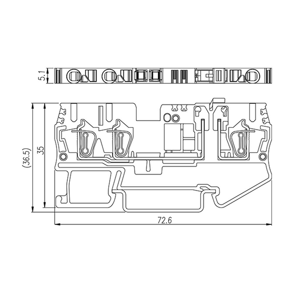 AK2.5-TN-TG — DIN Rail terminal blocks, Disconnect terminal blocks