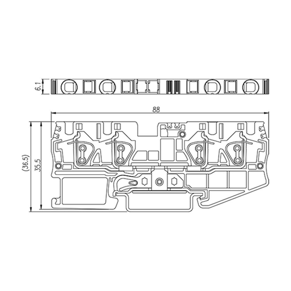 AK4-TR-PE — DIN Rail terminal blocks, Grounding terminal blocks