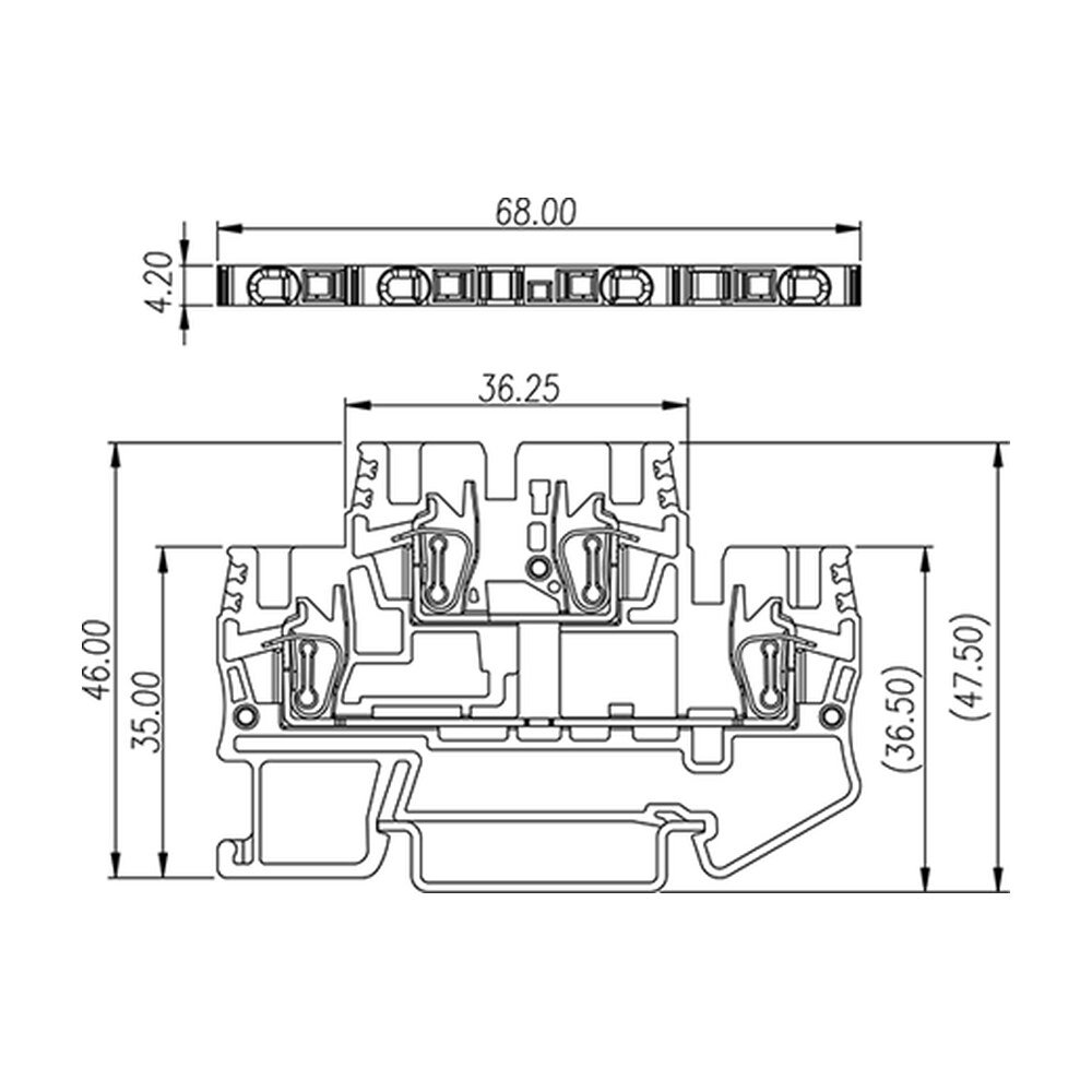 AKK1.5 — DIN Rail terminal blocks, Bi level feed through terminal blocks