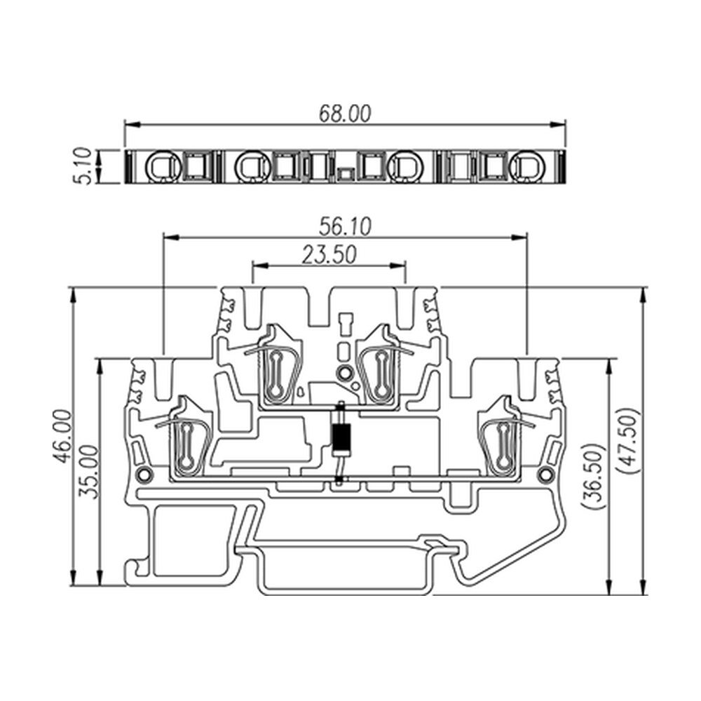 AKK2.5-D02 — DIN Rail terminal blocks, Diode terminal blocks