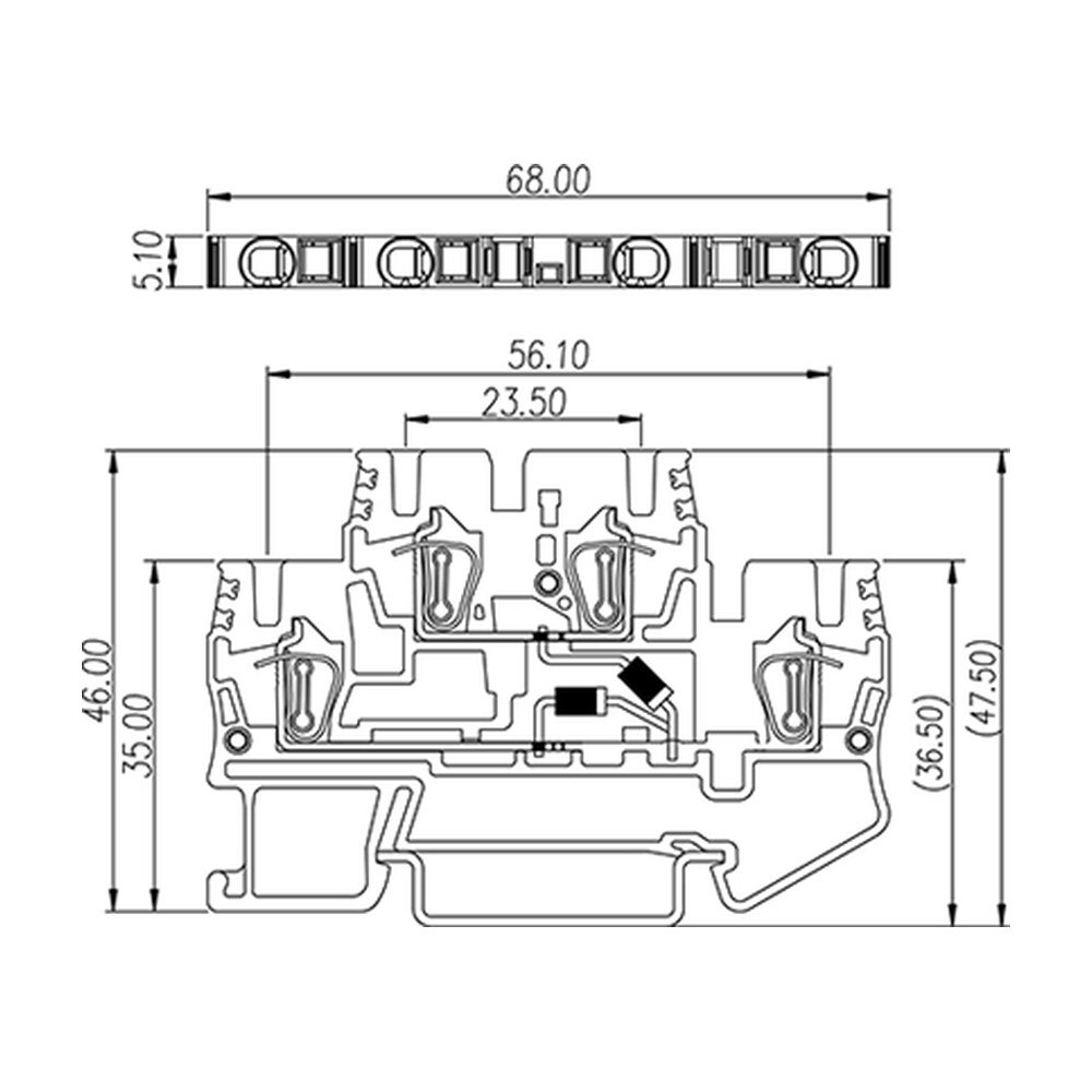 AKK2.5-D03 — DIN Rail terminal blocks, Diode terminal blocks