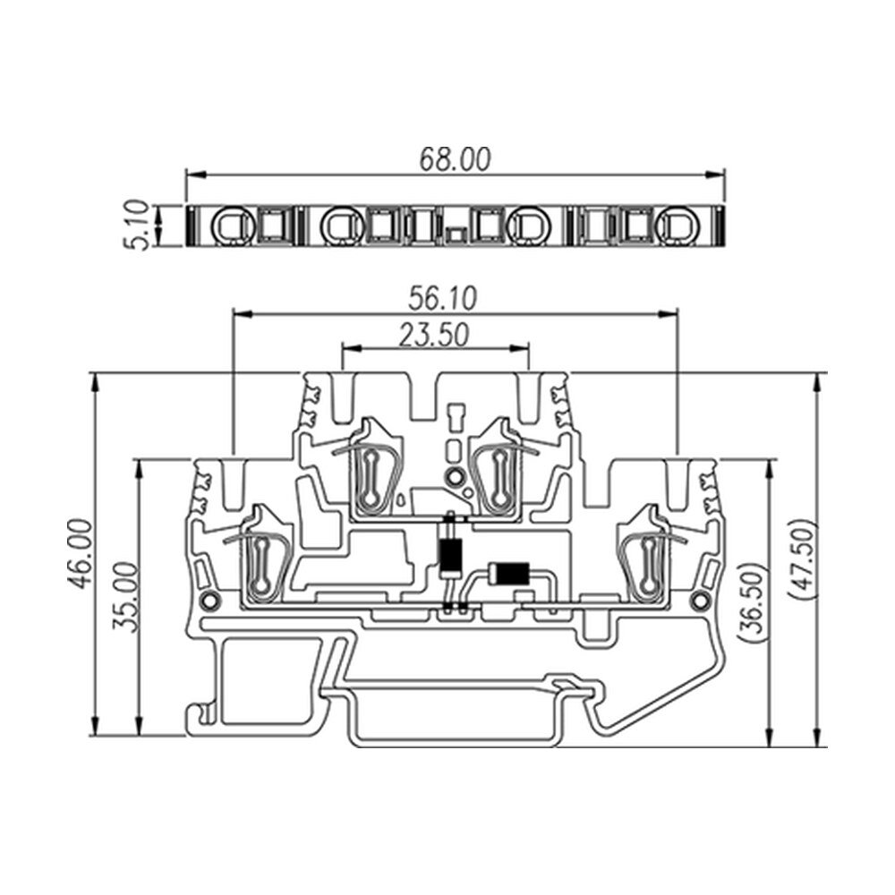 AKK2.5-D04 — DIN Rail terminal blocks, Diode terminal blocks