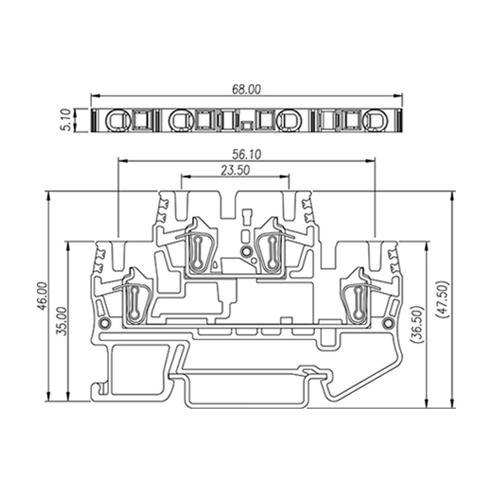 AKK2.5 — DIN Rail terminal blocks, Bi level feed through terminal blocks