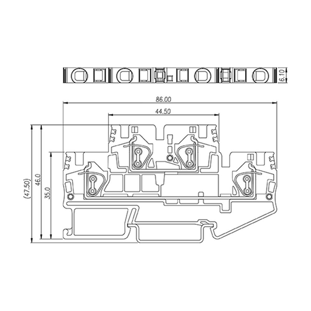 AKK4 — DIN Rail terminal blocks, Bi level feed through terminal blocks