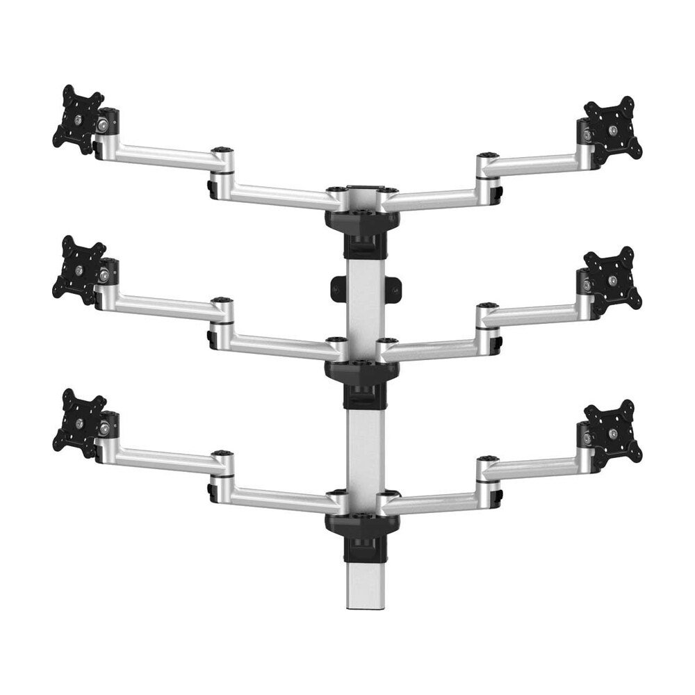 VESA Wall Mount for 6 Monitors 2x3 w/ Quick Release & Dual Arms - BL-W254