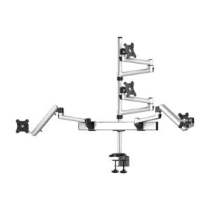 Quad Monitor Desk Mount Placed Two or Three Rows