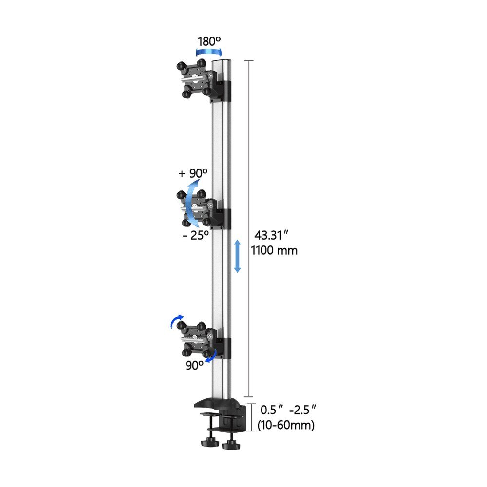 Triple Monitor Desk Mount for Apple Stacked w/ Quick Release - BL-AP36