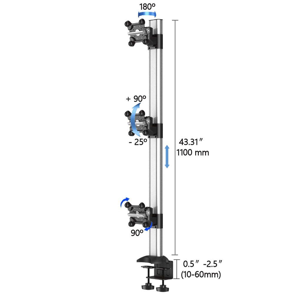 Triple Monitor Desk Mount for Apple Stacked w/ Quick Release - BL-AP36