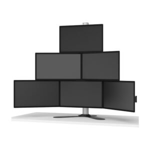 Six Monitor Stand Quick Release w/ Pyramid Setup