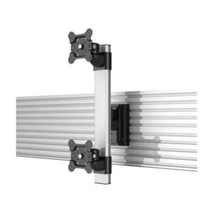 Dual VESA Mount for Slat Wall Stacked Quick Release w/ Low Profile