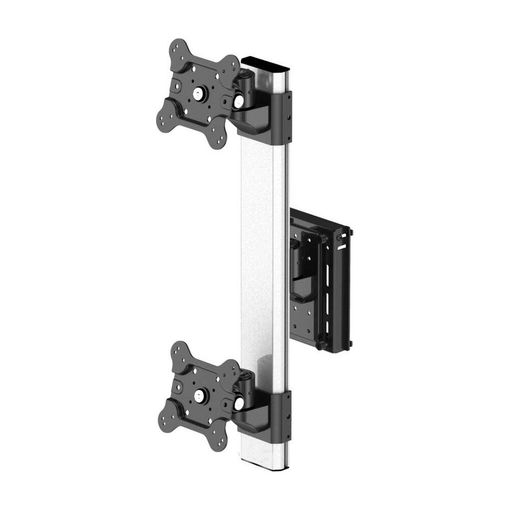 Dual VESA Mount for Slat Wall Stacked Quick Release w/ Low Profile - BL-S285
