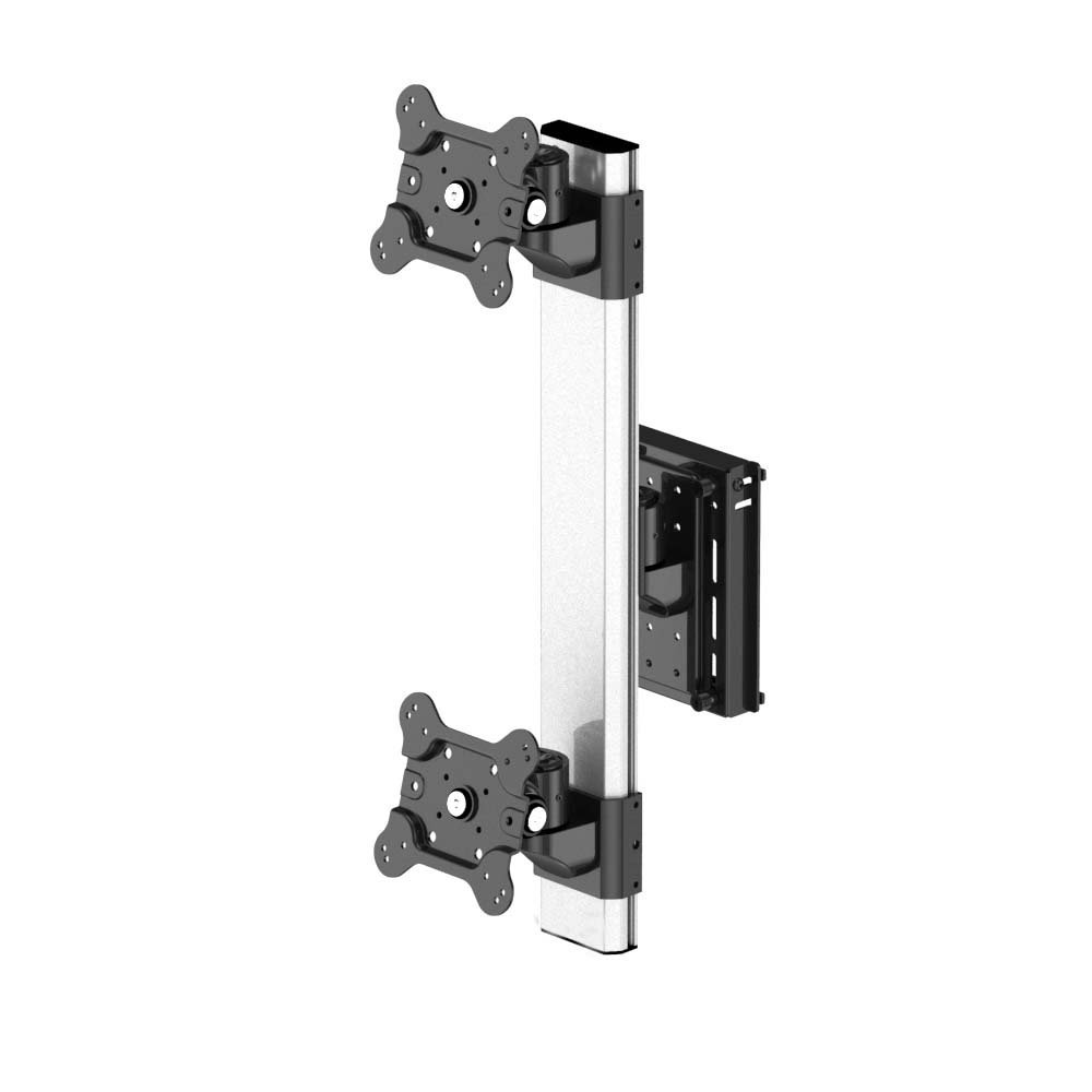 Dual VESA Mount for Slat Wall Stacked Quick Release w/ Low Profile - BL-S285