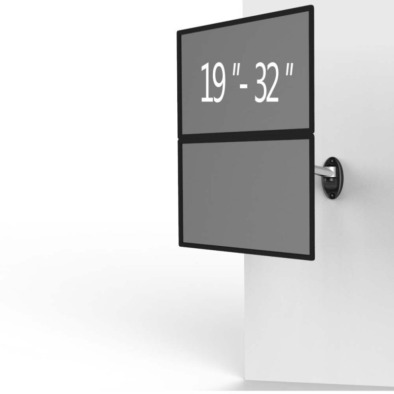Dual VESA Wall Mount Top-Down w/ Quick Release & Single Arm - BL-W204