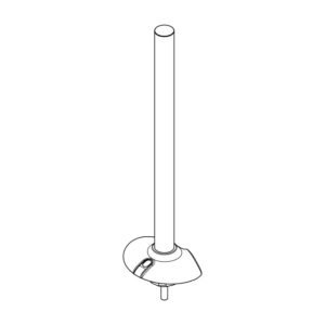 19.7" Pole with Grommet Base D Series