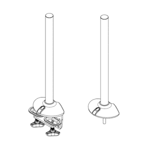 27.6" Pole With Clamp & Grommet Base D Series