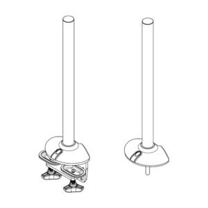 27.6" Pole With Clamp & Grommet Base D Series