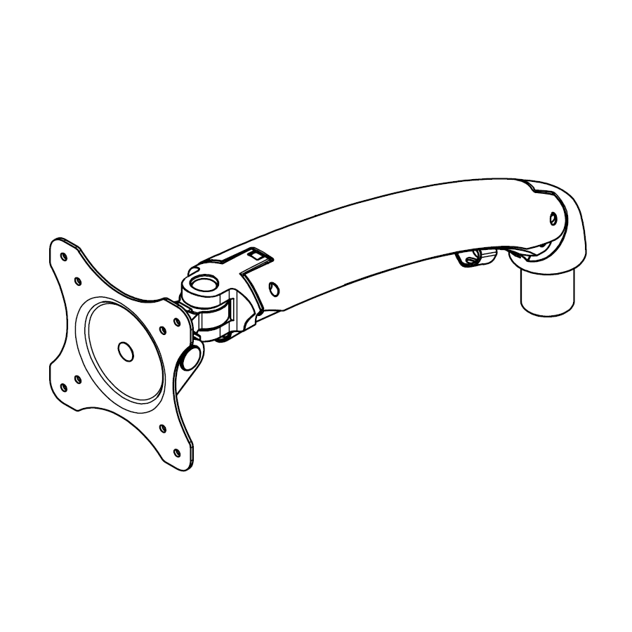 Spring Arm Silver for D Series for PC Monitors - PC311-S-FroSp+Mnl
