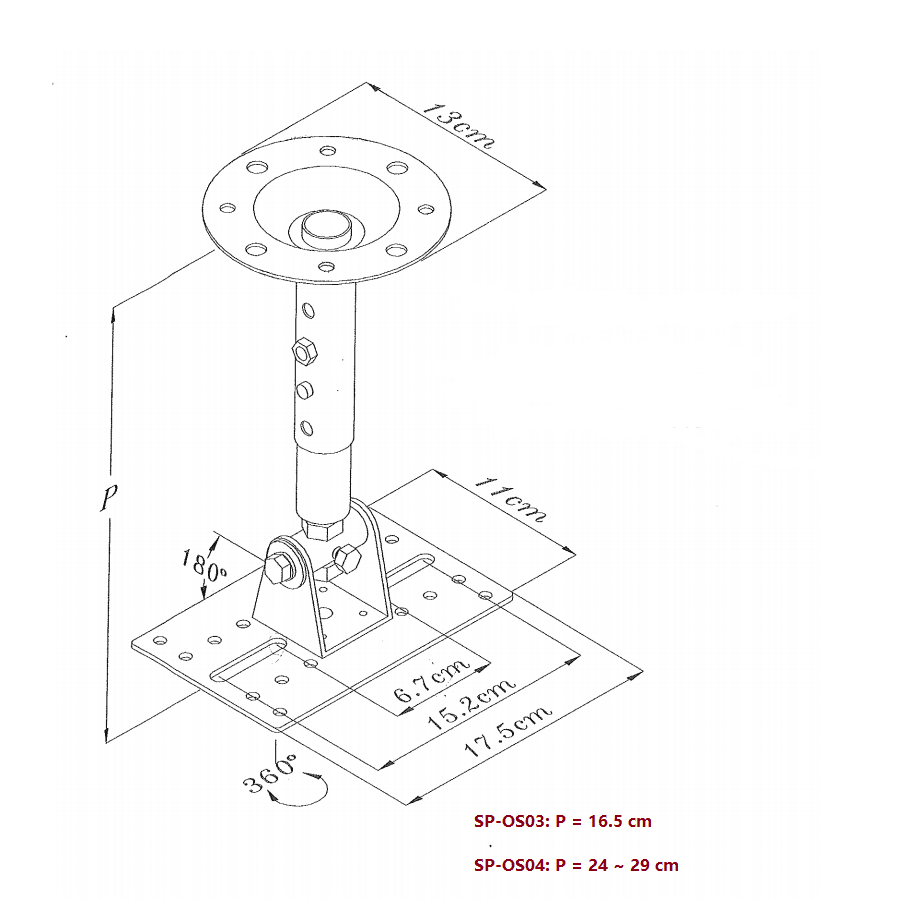 Speaker Ceiling Mount for Large Satellite Type SP-OS03