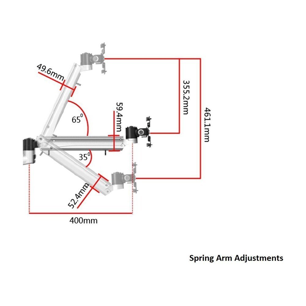 Spring Arm for 2.2lbs min - 9lbs max weight BL Series - SPA-SX