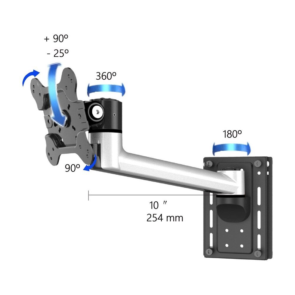 VESA Mount for Slatwall w/ Quick Release Single Arm - BL-S279