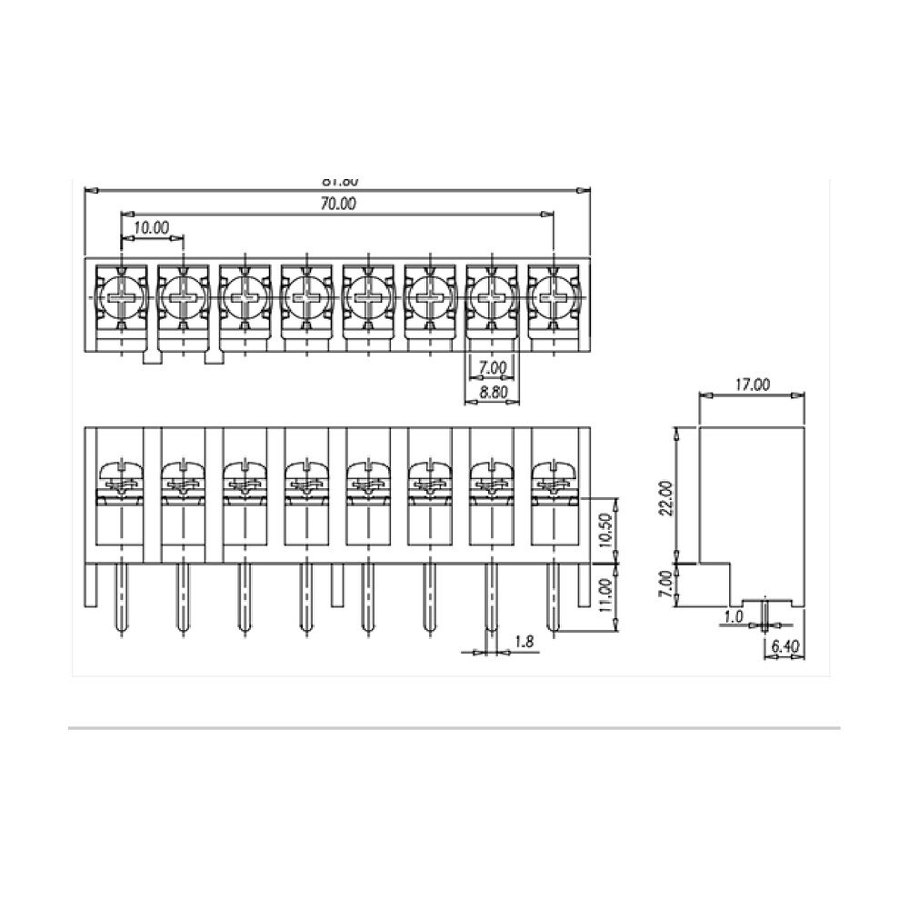 0032-0108 — Barrier terminal blocks, Screw connection