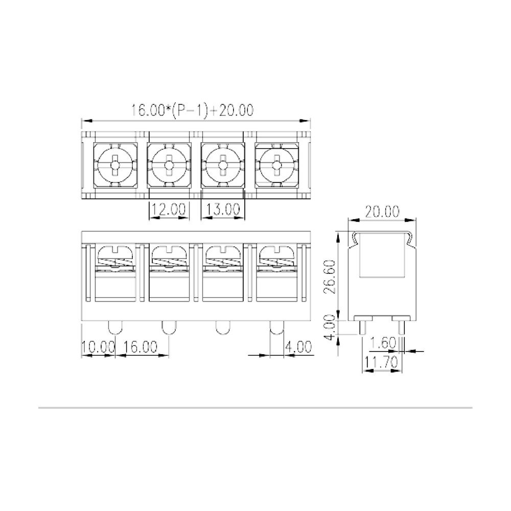 0032-11XX — Barrier terminal blocks, Screw connection