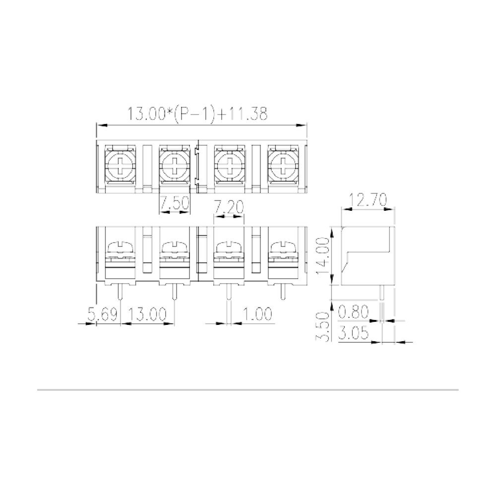 0167-70XX — Barrier terminal blocks , Screw connection