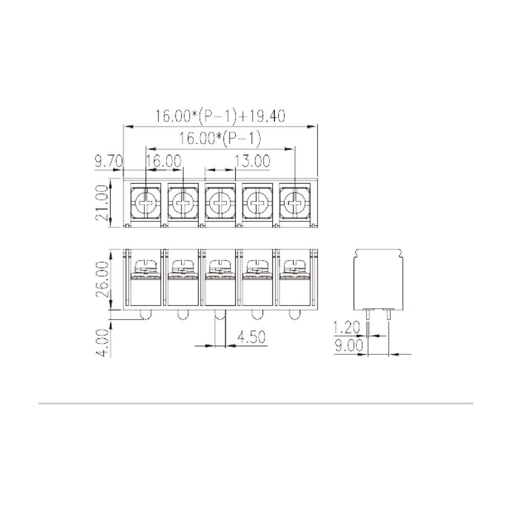 0167-80XX — Barrier terminal blocks , Screw connection