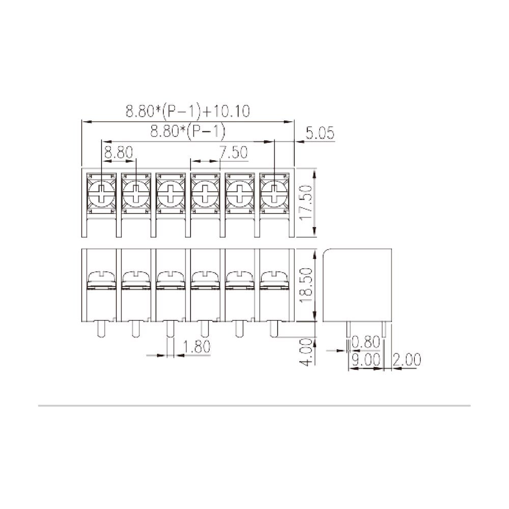 0167-91XX — Barrier terminal blocks , Screw connection