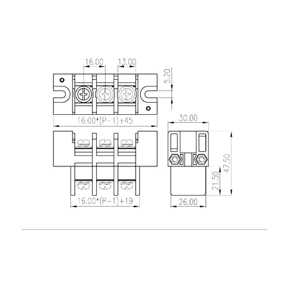 0168-41XX — Barrier terminal blocks , Screw connection