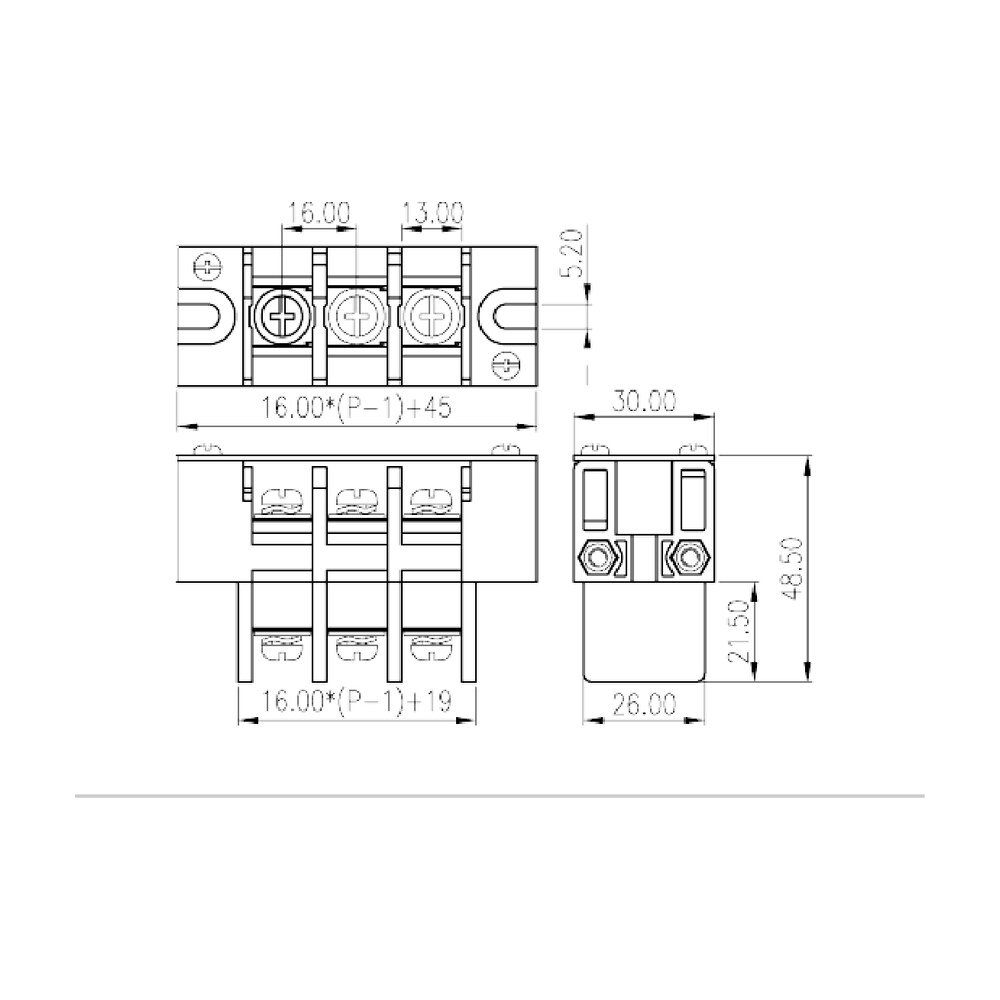 0168-44XX — Barrier terminal blocks , Screw connection