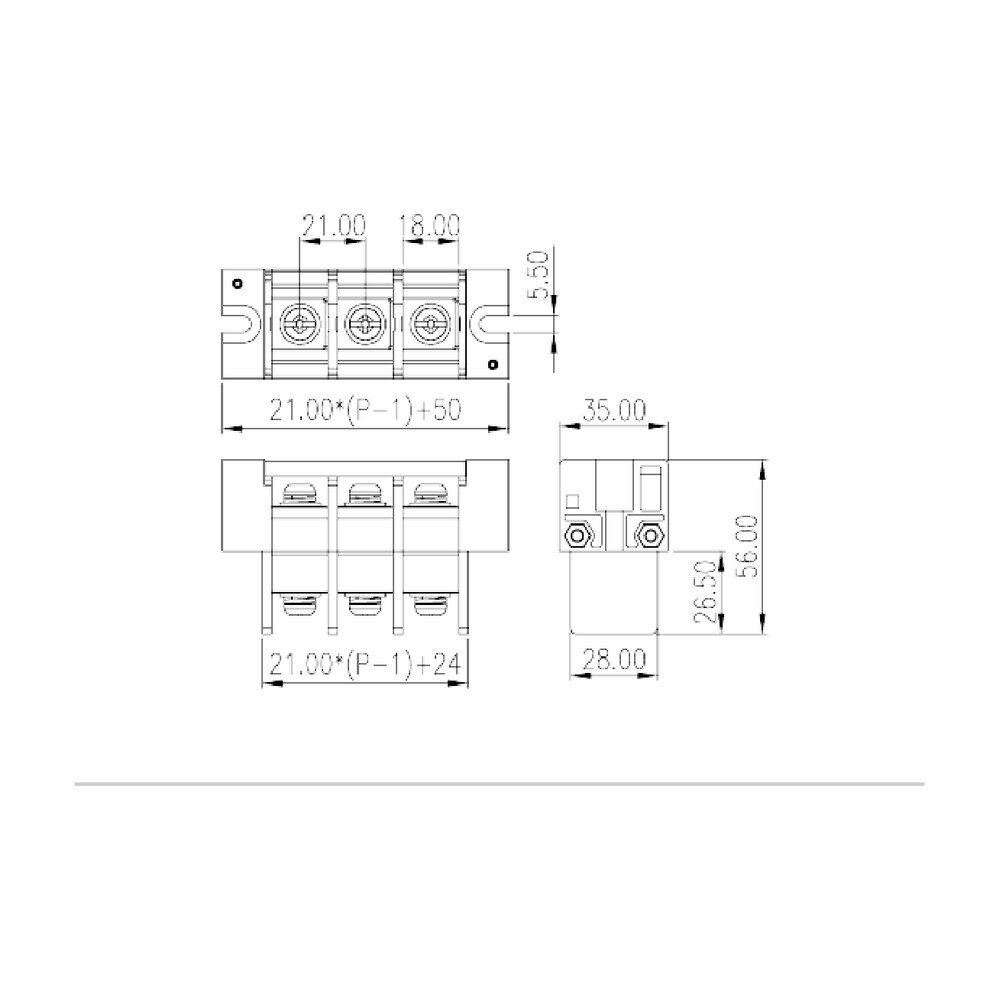 0168-50XX — Barrier terminal blocks, Screw connection