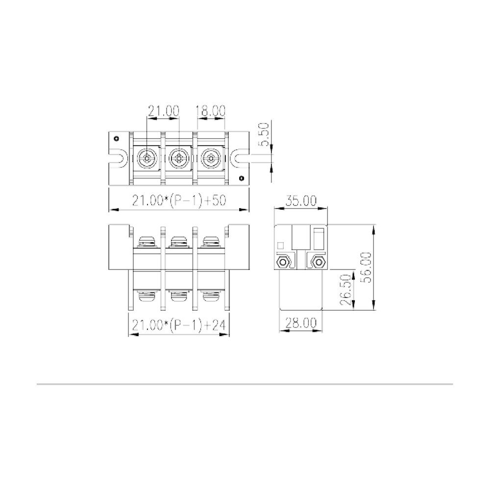 0168-51XX — Barrier terminal blocks, Screw connection