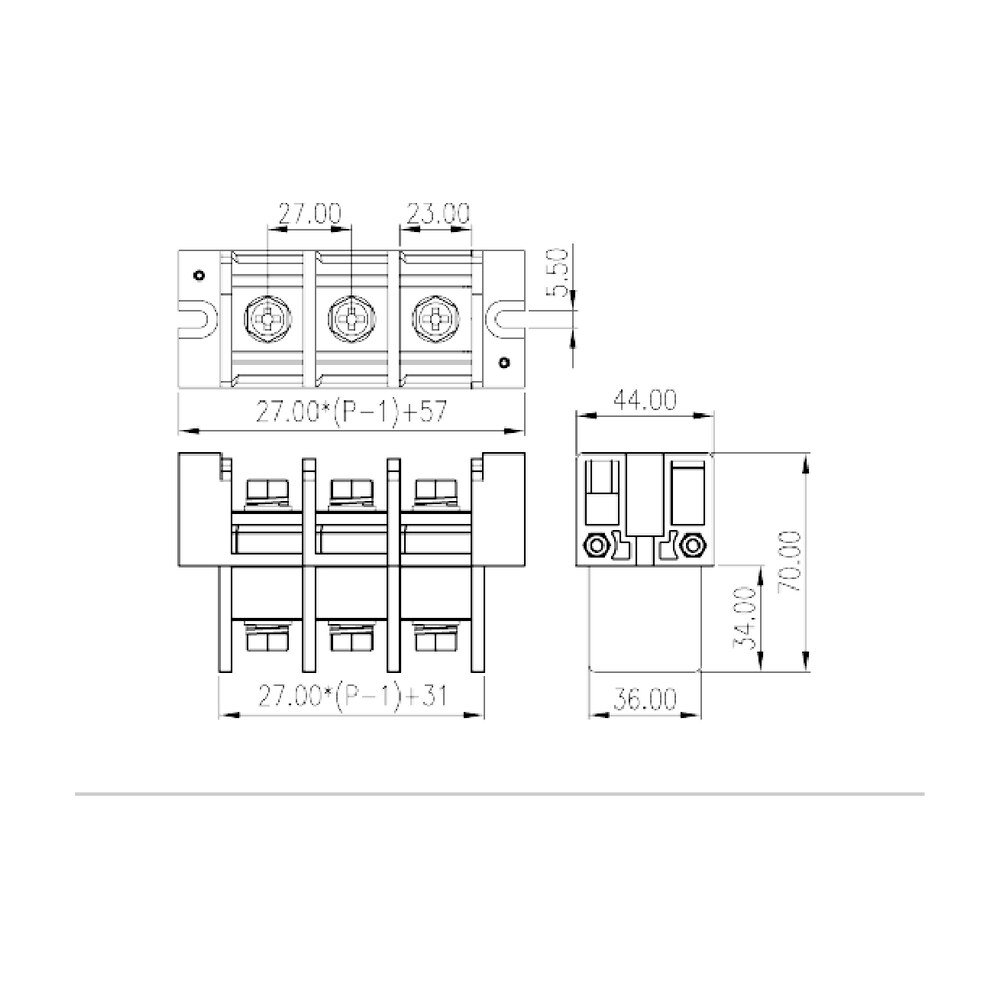 0168-63XX — Barrier terminal blocks , Screw connection