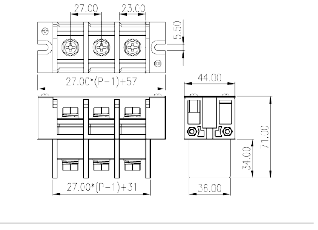 0168-65XX — Barrier terminal blocks , Screw connection