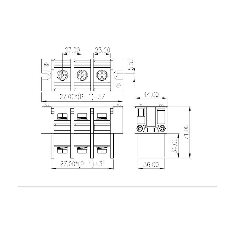 0168-65XX — Barrier terminal blocks , Screw connection