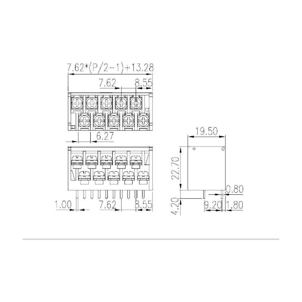 2DC-B01W-XX — Barrier terminal blocks , Screw connection