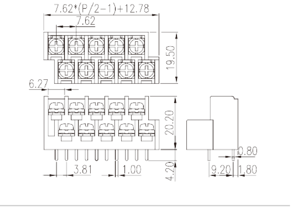 2DD-B01W-XX — Barrier terminal blocks , Screw connection