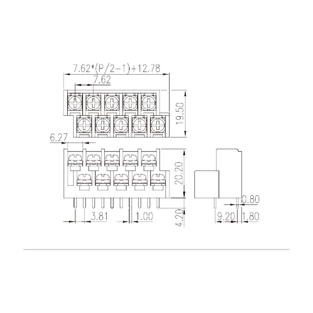 2DD-B01W-XX — Barrier terminal blocks , Screw connection